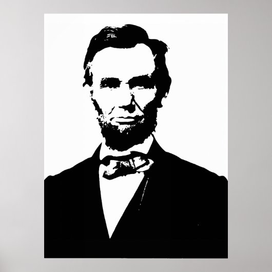 Abraham Lincoln, zeichnend Schwarz-Weiß-Vektor Poster (Vorne)