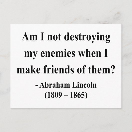 Abraham Lincoln Zitat 12a Postkarte (Vorderseite)