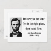 Abraham Lincoln Zitat 16b Postkarte (Vorne/Hinten)
