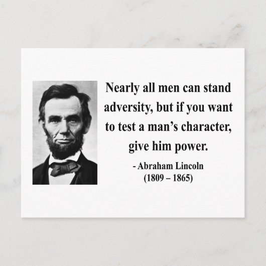 Abraham Lincoln Zitat 6b Postkarte (Vorderseite)