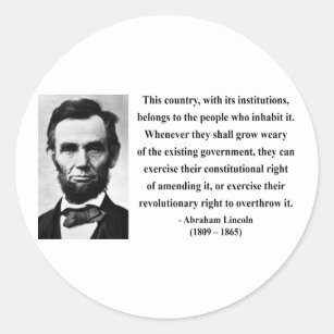 Abraham Lincoln-Zitat 9b Runder Aufkleber