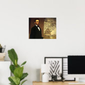 Abraham Lincoln Zitat: "Amerika wird nie..." Poster (Heimbüro)