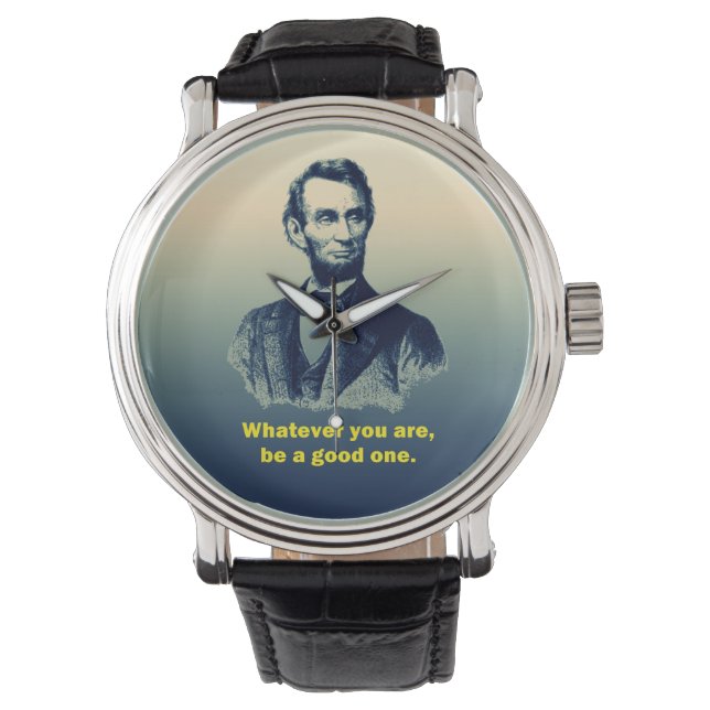 Abraham Lincoln Zitat Armbanduhr (Vorderseite)