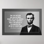 Abraham Lincoln Zitat - Gettysburg-Rede Poster (Vorne)