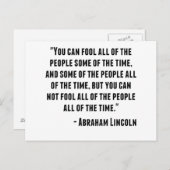 Abraham Lincoln Zitat Postkarte (Vorne/Hinten)