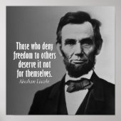 Abraham Lincoln Zitat über Sklaverei Poster (Vorne)