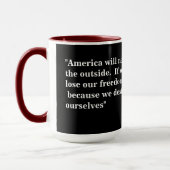 Abraham Lincoln Zitat zur Zerstörung Amerikas Tasse (Links)