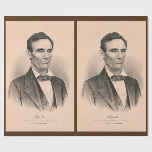 Abraham Lincoln zum Präsidenten gewählt 1860 Litho Geschenkpapier (Flach)