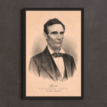 Abraham Lincoln zum Präsidenten gewählt 1860 Litho