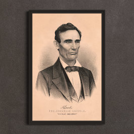 Abraham Lincoln zum Präsidenten gewählt 1860 Litho Poster