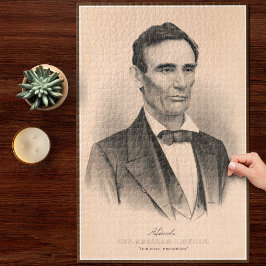 Abraham Lincoln zum Präsidenten gewählt 1860 Litho Puzzle