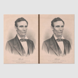 Abraham Lincoln zum Präsidenten gewählt 1860 Litho Seidenpapier