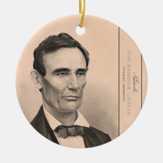 Abraham Lincoln zum Präsidenten gewählt 1860 Weihn Keramik Ornament (Vorne)