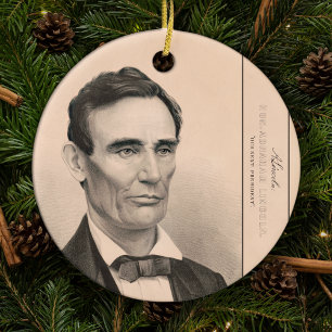 Abraham Lincoln zum Präsidenten gewählt 1860 Weihn Keramik Ornament