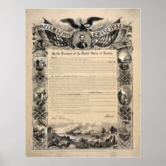 Abraham Lincolns Emanzipationsproklamierung Poster