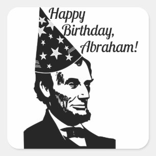 Abraham Lincolns Geburtstag Quadratischer Aufkleber