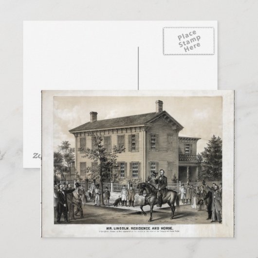 Abraham Lincolns Zuhause Postkarte (Vorne/Hinten)