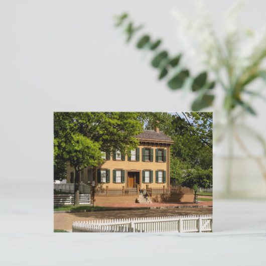 Abraham Lincolns Zuhause Postkarte (Stehend Vorderseite)