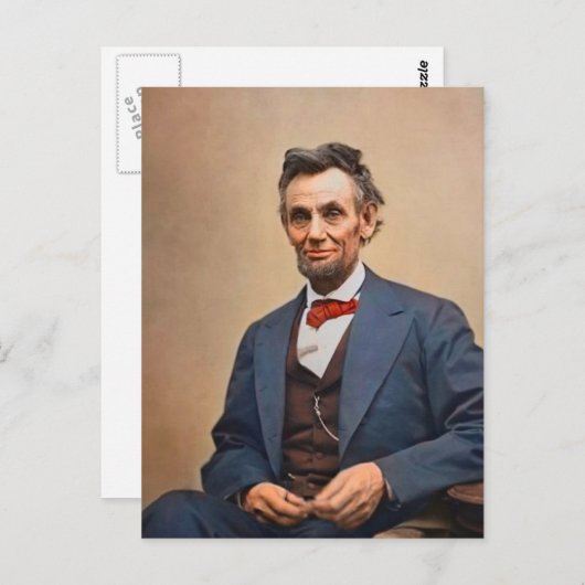 Abraham Lincolon Postkarte (Vorne/Hinten)