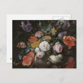 Abraham Mignon - Stillleben mit Blume und Wette Postkarte (Vorne/Hinten)