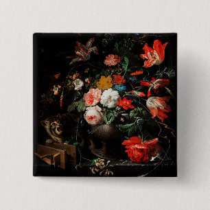 Abraham Mignon The Overwente Bouquet. floral Button