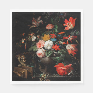 Abraham Mignon The Overwente Bouquet. floral Serviette