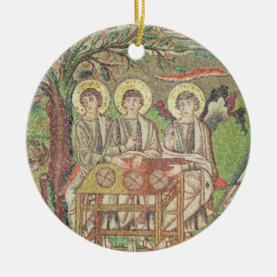 Abraham mit den Engeln (Mosaik) Keramikornament