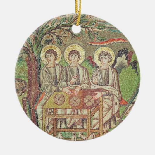 Abraham mit den Engeln (Mosaik) Keramikornament (Vorne)