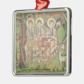 Abraham mit den Engeln (Mosaik) Silbernes Ornament (Links)