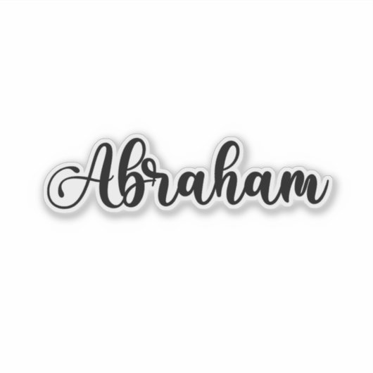 Abraham Name - Handgeschriebene Kalligrafie Aufkleber (Vorderseite)