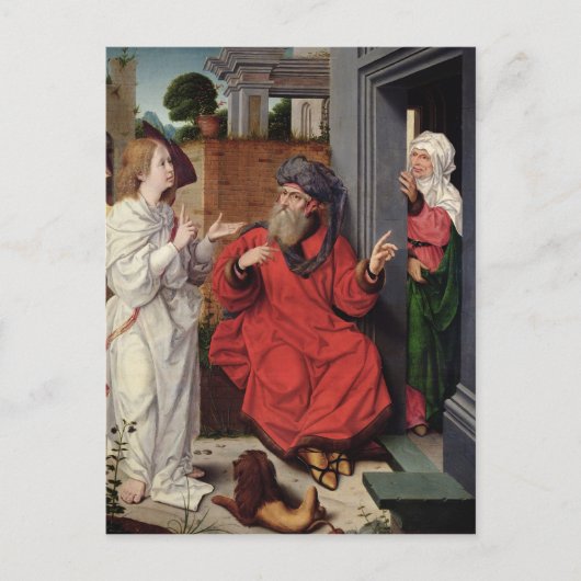 Abraham, Sara und Angel, c.1520 Postkarte (Vorderseite)