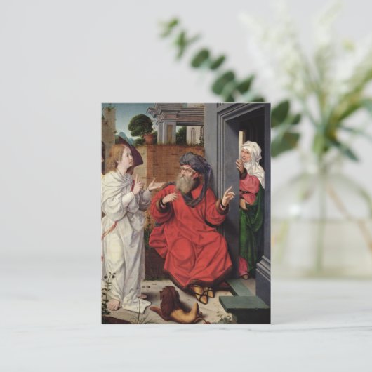 Abraham, Sara und Angel, c.1520 Postkarte (Stehend Vorderseite)