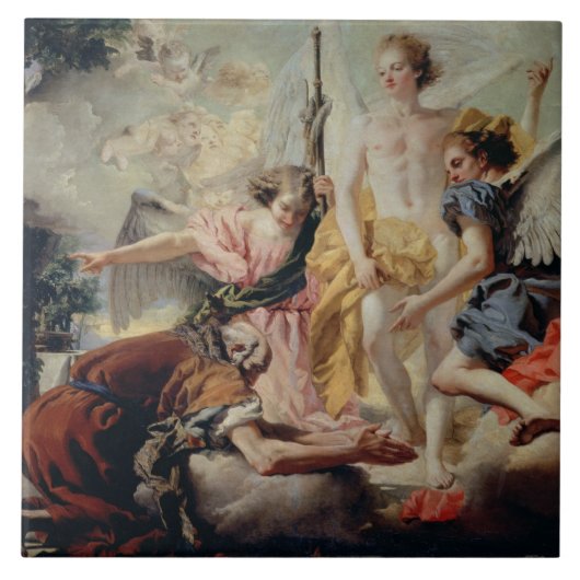 Abraham und die drei Engel Fliese (Vorderseite)