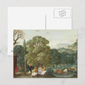 Abraham unterhält die Drei Engel Postkarte (Vorne/Hinten)