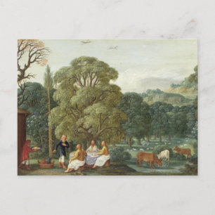 Abraham unterhält die Drei Engel Postkarte
