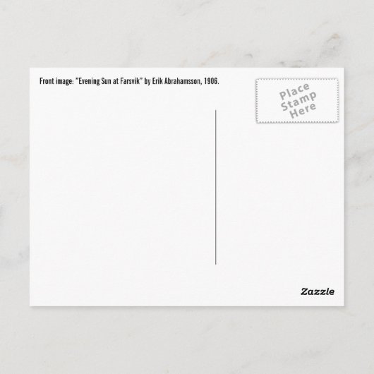 Abrahamssons"Abend Sun"-Postkarte Postkarte (Rückseite)
