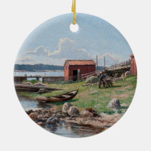Abrahamssons "Motiv von Jutholmen"-Ornament Keramik Ornament