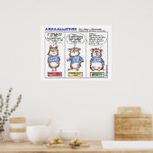 Abrahamster 3 Panel Cartoon Poster drucken (Küche)