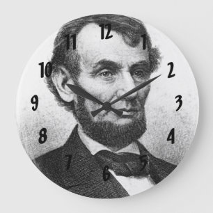 Abrahan Lincoln Große Wanduhr