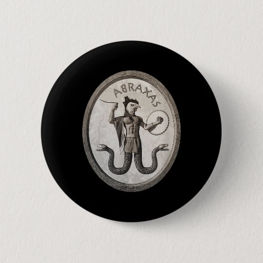 Abraxas Esoteric Gnostic Symbol Occult Pagan Ritua Button (Vorderseite)