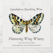 Abraxas grossulariata - The Magpie Moth Sparkling Schaumweinetikett (Einzelnes Label)