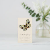 Abraxas sylvata - Die bedeckte Magpie-Moth Visitenkarte (Stehend Vorderseite)