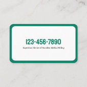 Abrechnung Visitenkarte (Rückseite)