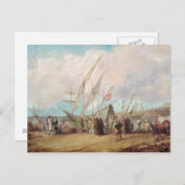 Abreise von Christoph Kolumbus aus Palos Postkarte (Vorne/Hinten)