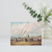 Abreise von Christoph Kolumbus aus Palos Postkarte (Stehend Vorderseite)