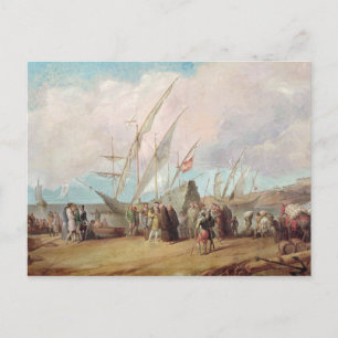 Abreise von Christoph Kolumbus aus Palos Postkarte