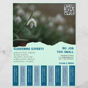 Abreißflyer quadratische Bilder Gartenarbeit Flyer