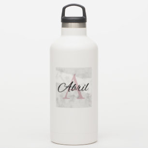 Abril Marble Monogram Inital Girls Personalisiert Aufkleber