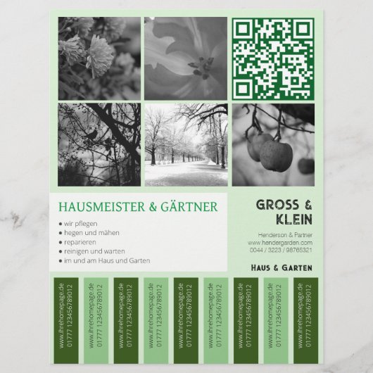 Abriss Flyer modern klar Gartenbau (Vorne)