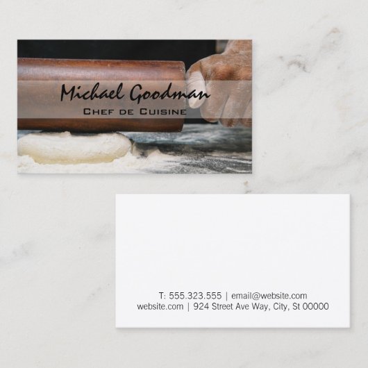 Abrollteig | Button und Mehl Visitenkarte (Vorne/Hinten)